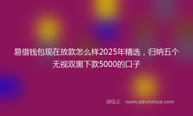 易借钱包现在放款怎么样2025年精选，归纳五个无视双黑下款5000的口子