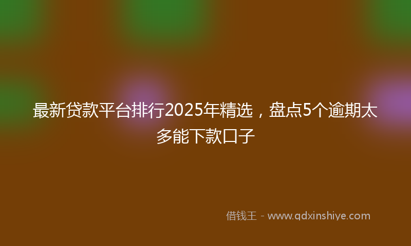 最新贷款平台排行2025年精选，盘点5个逾期太多能下款口子