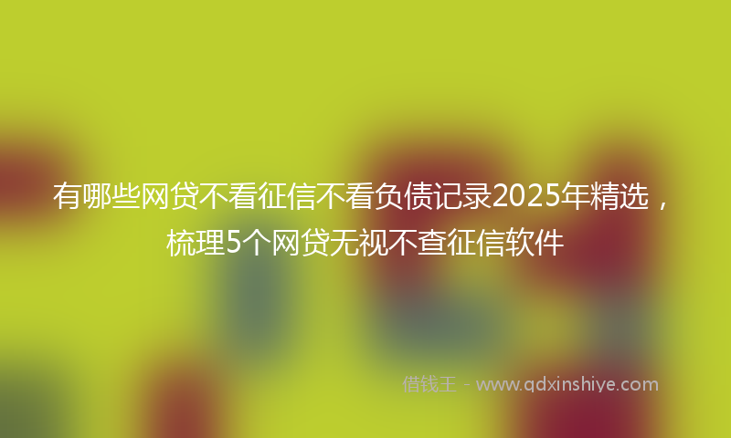 有哪些网贷不看征信不看负债记录2025年精选，梳理5个网贷无视不查征信软件