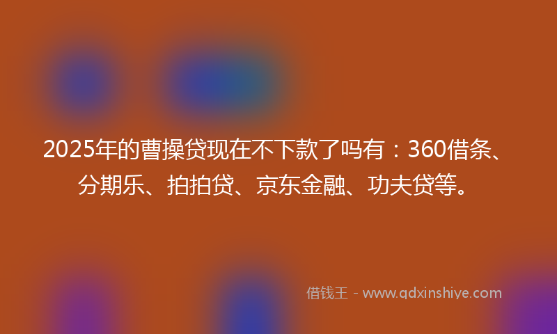 2025年的曹操贷现在不下款了吗有：360借条、分期乐、拍拍贷、京东金融、功夫贷等。