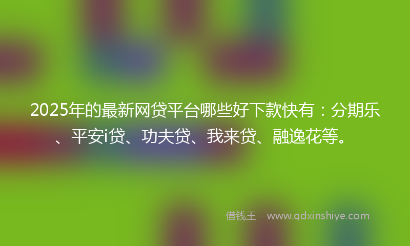 2025年的最新网贷平台哪些好下款快有：分期乐、平安i贷、功夫贷、我来贷、融逸花等。