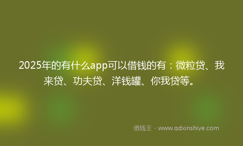2025年的有什么app可以借钱的有：微粒贷、我来贷、功夫贷、洋钱罐、你我贷等。
