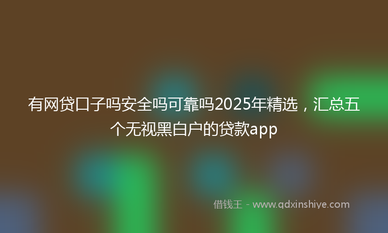 有网贷口子吗安全吗可靠吗2025年精选，汇总五个无视黑白户的贷款app