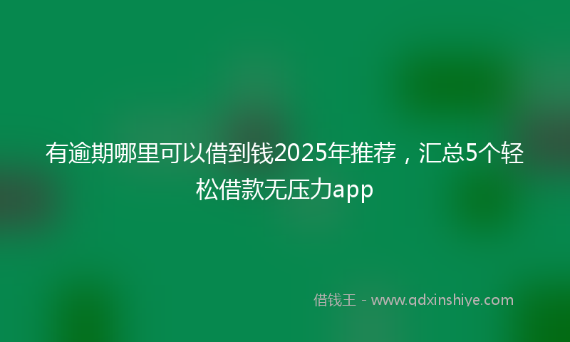 有逾期哪里可以借到钱2025年推荐，汇总5个轻松借款无压力app