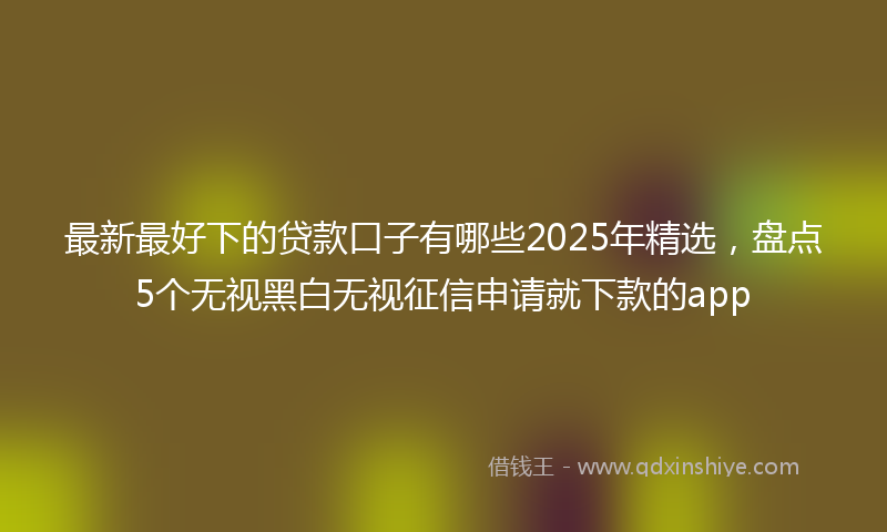最新最好下的贷款口子有哪些2025年精选，盘点5个无视黑白无视征信申请就下款的app