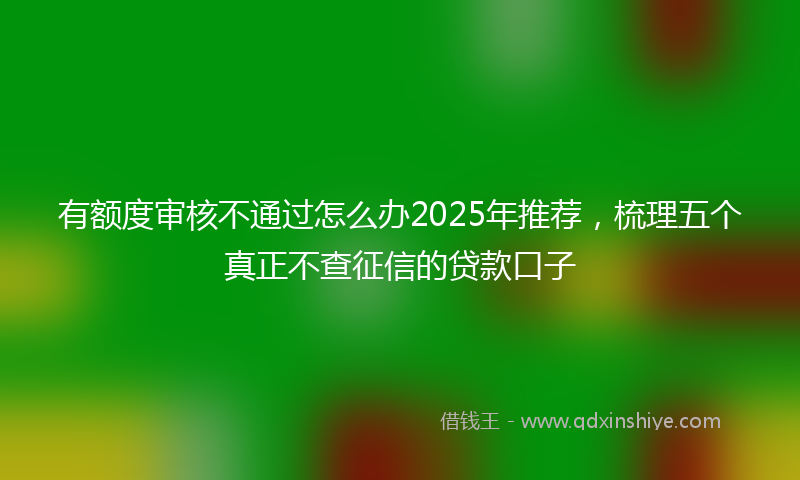 有额度审核不通过怎么办2025年推荐，梳理五个真正不查征信的贷款口子