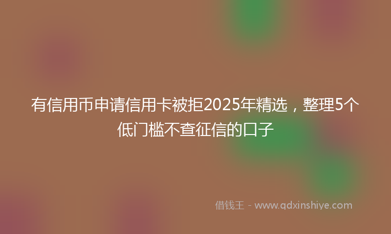 有信用币申请信用卡被拒2025年精选，整理5个低门槛不查征信的口子