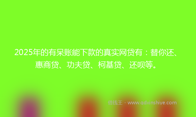 2025年的有呆账能下款的真实网贷有：替你还、惠商贷、功夫贷、柯基贷、还呗等。