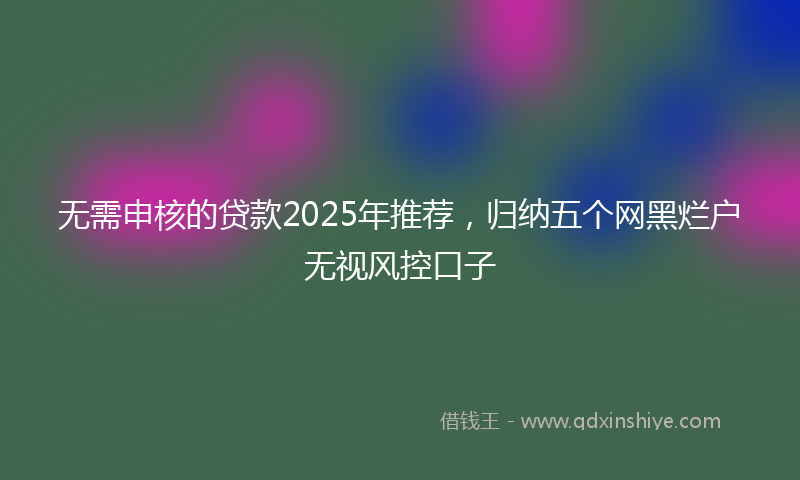 无需申核的贷款2025年推荐，归纳五个网黑烂户无视风控口子