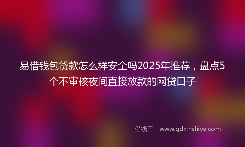 易借钱包贷款怎么样安全吗2025年推荐，盘点5个不审核夜间直接放款的网贷口子