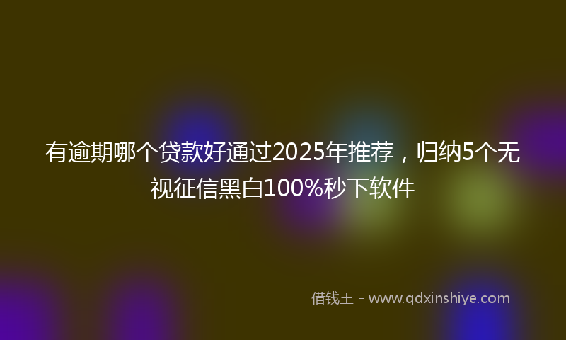 有逾期哪个贷款好通过2025年推荐，归纳5个无视征信黑白100%秒下软件