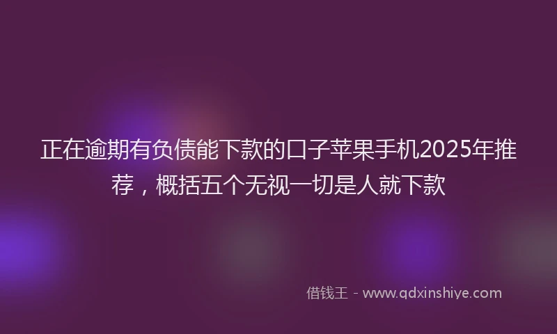 正在逾期有负债能下款的口子苹果手机2025年推荐，概括五个无视一切是人就下款