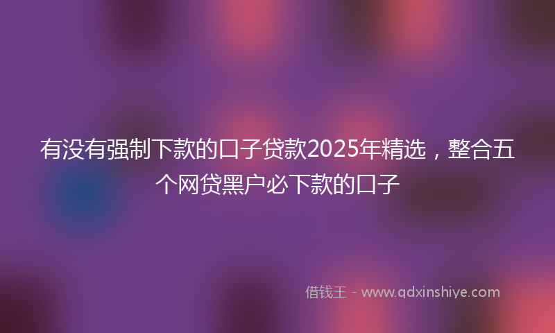 有没有强制下款的口子贷款2025年精选，整合五个网贷黑户必下款的口子