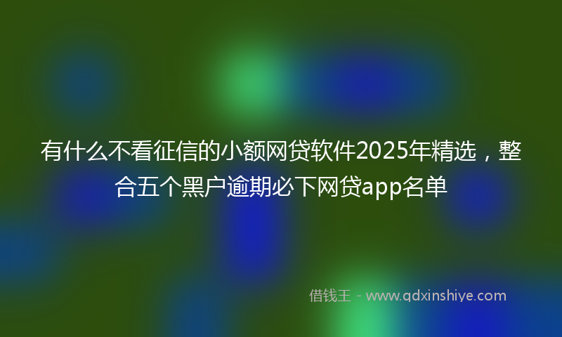 有什么不看征信的小额网贷软件2025年精选，整合五个黑户逾期必下网贷app名单