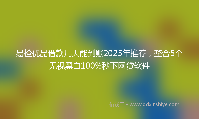 易橙优品借款几天能到账2025年推荐，整合5个无视黑白100%秒下网贷软件