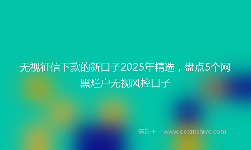 无视征信下款的新口子2025年精选，盘点5个网黑烂户无视风控口子