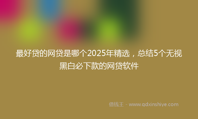 最好贷的网贷是哪个2025年精选，总结5个无视黑白必下款的网贷软件