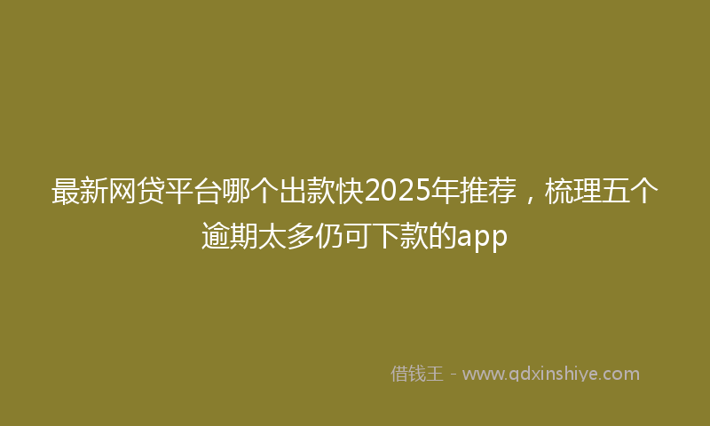 最新网贷平台哪个出款快2025年推荐，梳理五个逾期太多仍可下款的app