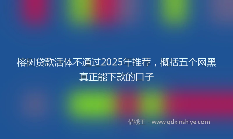 榕树贷款活体不通过2025年推荐，概括五个网黑真正能下款的口子