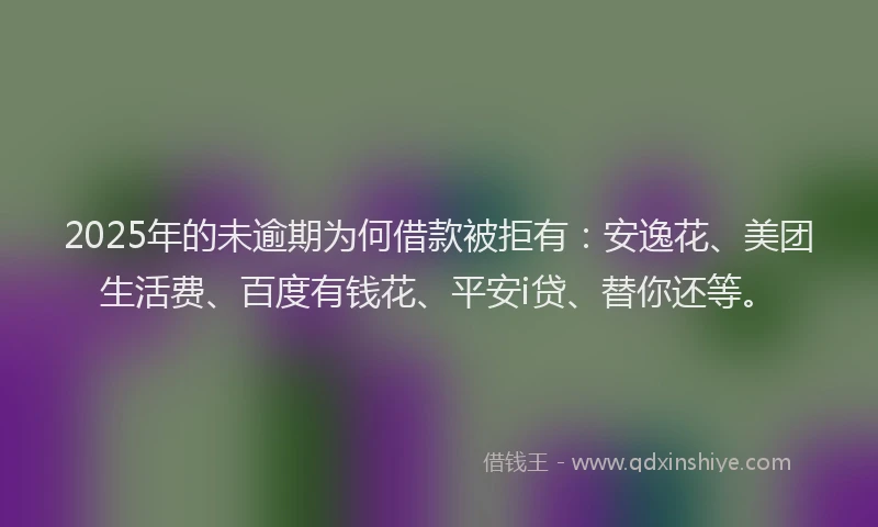 2025年的未逾期为何借款被拒有：安逸花、美团生活费、百度有钱花、平安i贷、替你还等。
