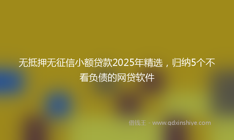 无抵押无征信小额贷款2025年精选，归纳5个不看负债的网贷软件