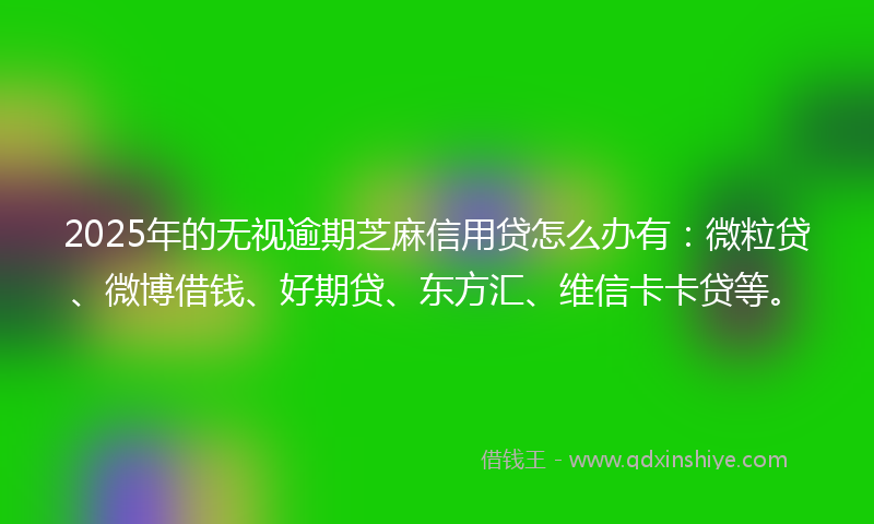 2025年的无视逾期芝麻信用贷怎么办有：微粒贷、微博借钱、好期贷、东方汇、维信卡卡贷等。
