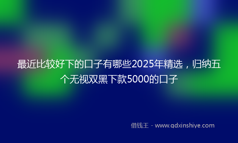 最近比较好下的口子有哪些2025年精选，归纳五个无视双黑下款5000的口子