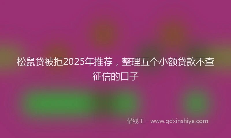 松鼠贷被拒2025年推荐，整理五个小额贷款不查征信的口子