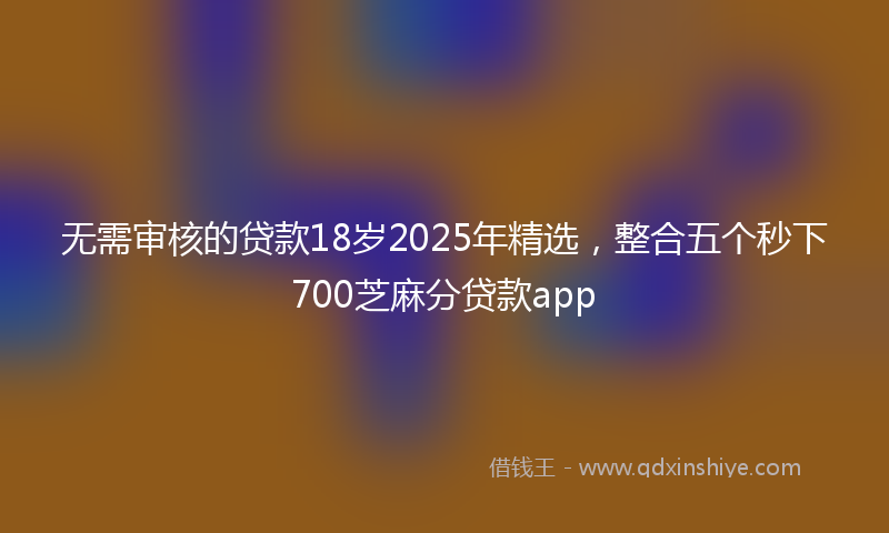 无需审核的贷款18岁2025年精选，整合五个秒下700芝麻分贷款app