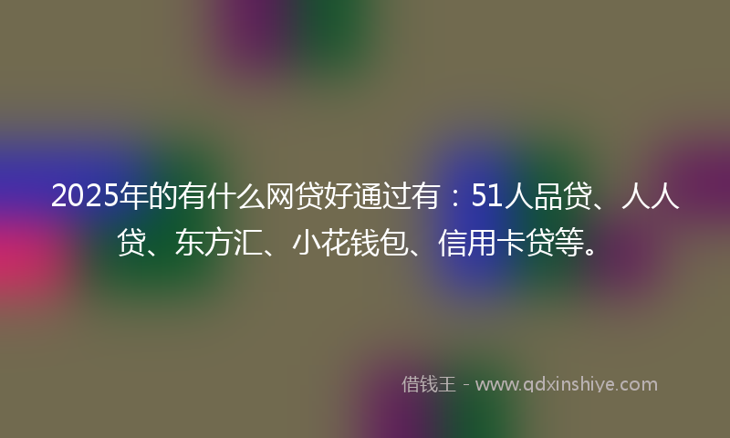 2025年的有什么网贷好通过有：51人品贷、人人贷、东方汇、小花钱包、信用卡贷等。