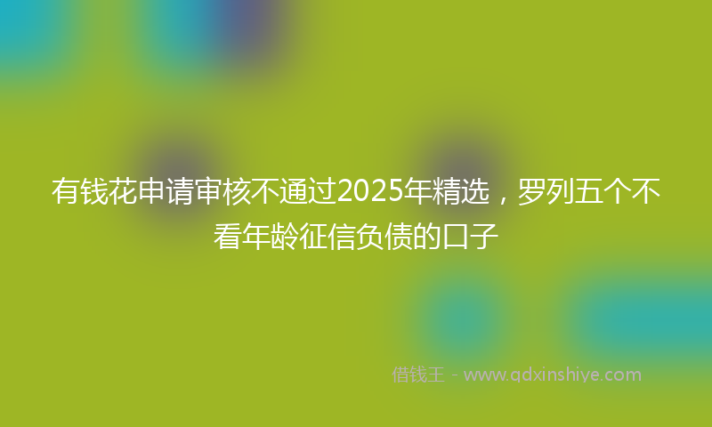 有钱花申请审核不通过2025年精选，罗列五个不看年龄征信负债的口子