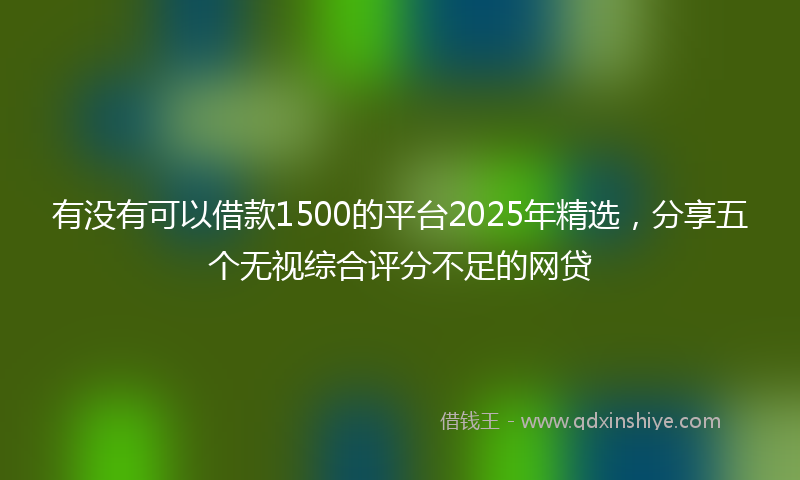 有没有可以借款1500的平台2025年精选，分享五个无视综合评分不足的网贷