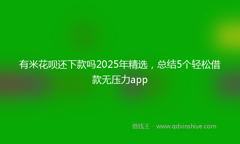 有米花呗还下款吗2025年精选，总结5个轻松借款无压力app