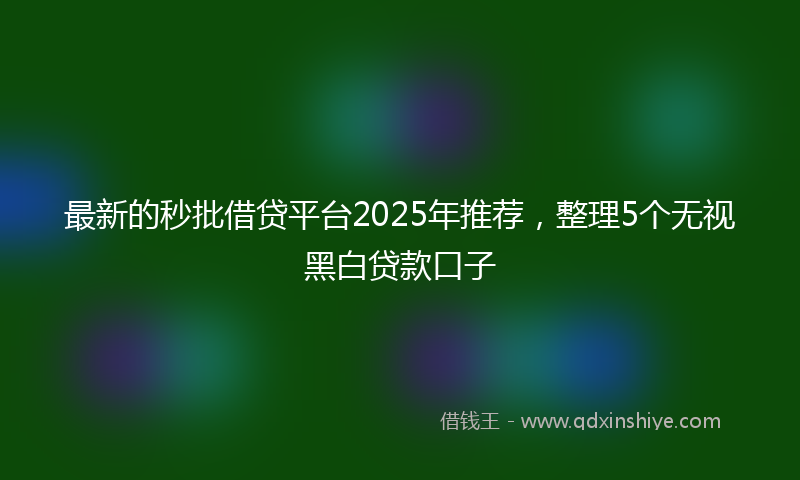 最新的秒批借贷平台2025年推荐，整理5个无视黑白贷款口子