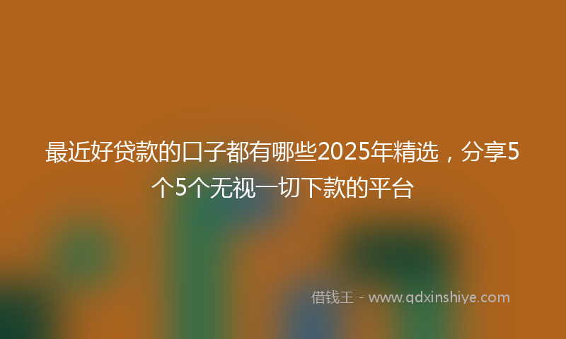 最近好贷款的口子都有哪些2025年精选，分享5个5个无视一切下款的平台