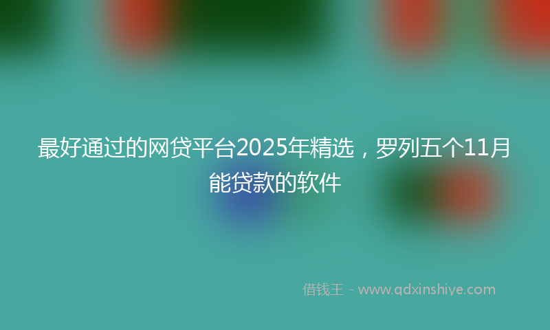 最好通过的网贷平台2025年精选，罗列五个11月能贷款的软件