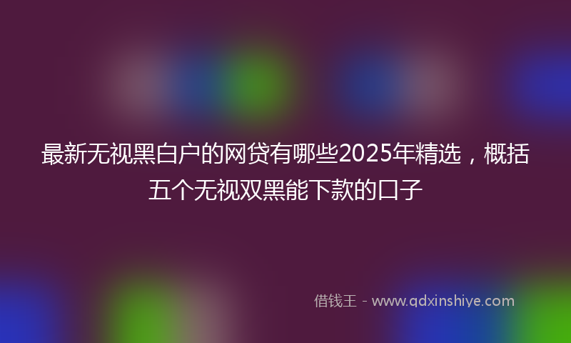 最新无视黑白户的网贷有哪些2025年精选，概括五个无视双黑能下款的口子