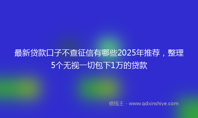 最新贷款口子不查征信有哪些2025年推荐，整理5个无视一切包下1万的贷款