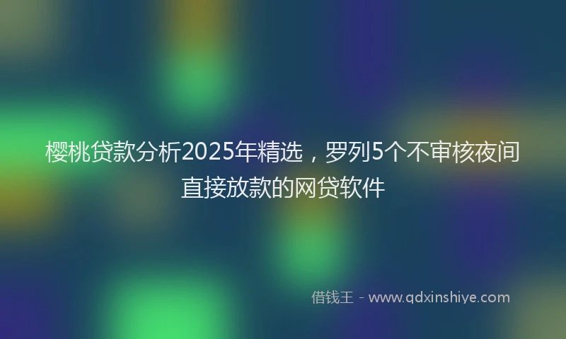 樱桃贷款分析2025年精选，罗列5个不审核夜间直接放款的网贷软件