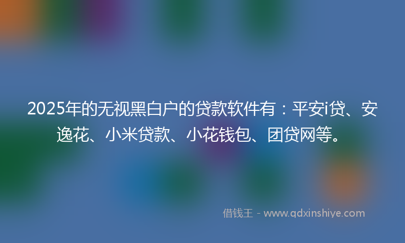 2025年的无视黑白户的贷款软件有：平安i贷、安逸花、小米贷款、小花钱包、团贷网等。