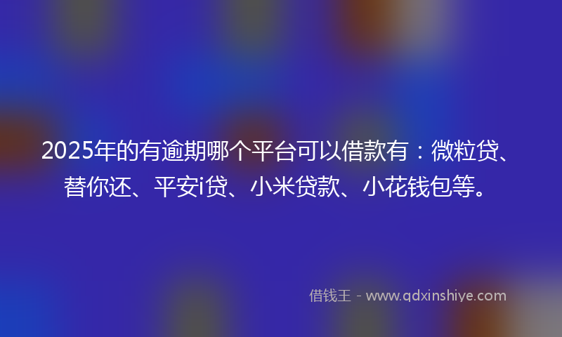 2025年的有逾期哪个平台可以借款有：微粒贷、替你还、平安i贷、小米贷款、小花钱包等。