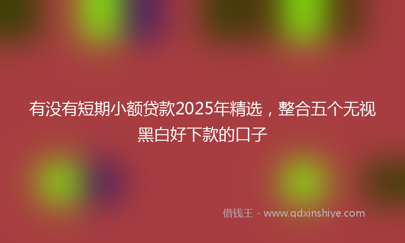 有没有短期小额贷款2025年精选，整合五个无视黑白好下款的口子