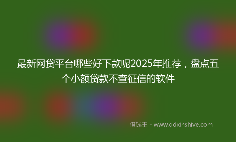 最新网贷平台哪些好下款呢2025年推荐，盘点五个小额贷款不查征信的软件