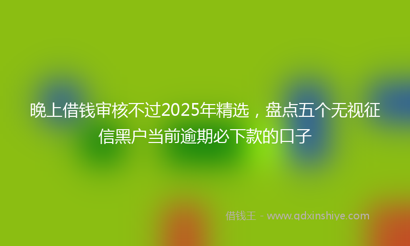 晚上借钱审核不过2025年精选，盘点五个无视征信黑户当前逾期必下款的口子