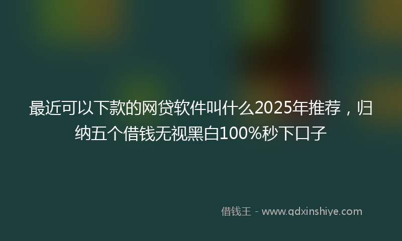 最近可以下款的网贷软件叫什么2025年推荐，归纳五个借钱无视黑白100%秒下口子