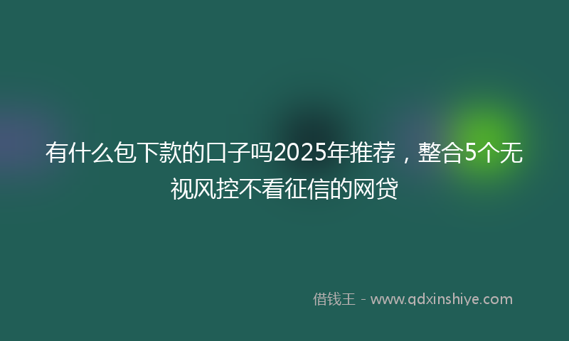 有什么包下款的口子吗2025年推荐，整合5个无视风控不看征信的网贷