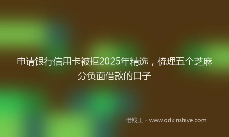 申请银行信用卡被拒2025年精选，梳理五个芝麻分负面借款的口子