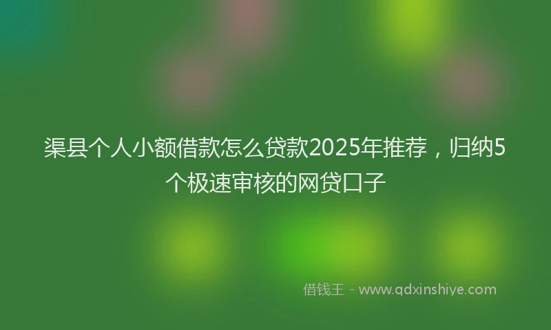 渠县个人小额借款怎么贷款2025年推荐，归纳5个极速审核的网贷口子