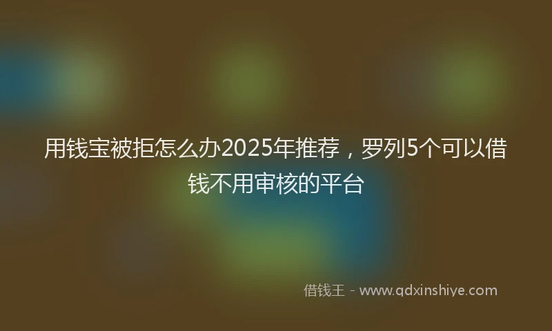 用钱宝被拒怎么办2025年推荐，罗列5个可以借钱不用审核的平台