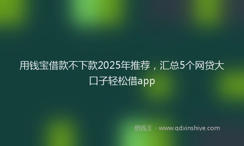 用钱宝借款不下款2025年推荐，汇总5个网贷大口子轻松借app